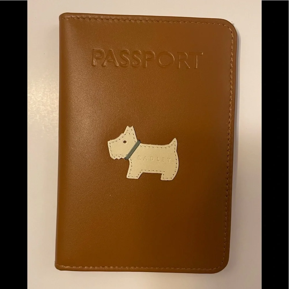 New Radley London Leather Passport Cover - DOG LOVERS
